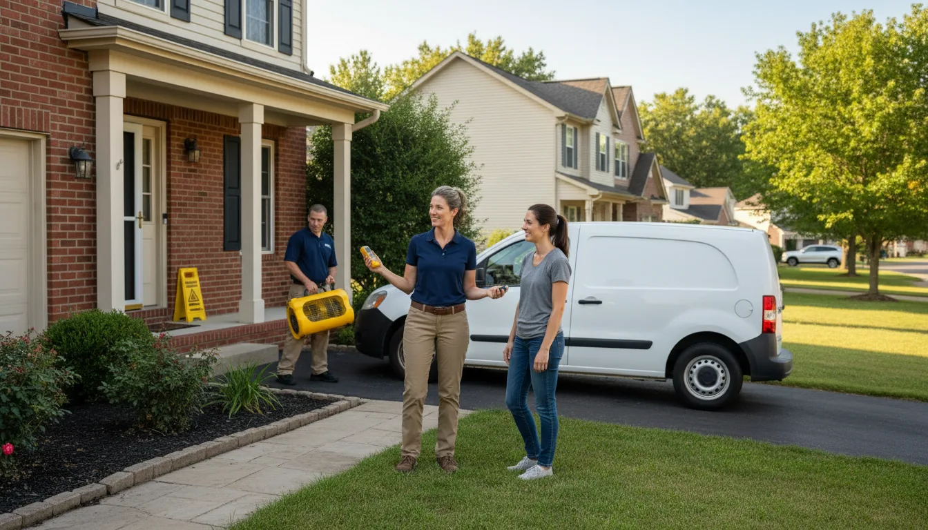 Residential water damage restoration in Milan, PA